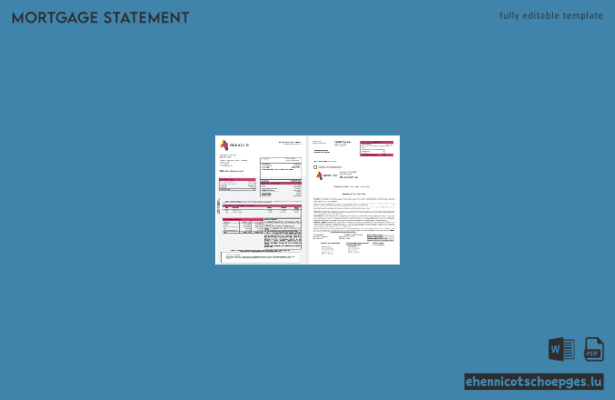 Hypothekenabrechnung der Atom Bank (UK) im Word- und PDF-Format (1-2 Beispielvorschau)
